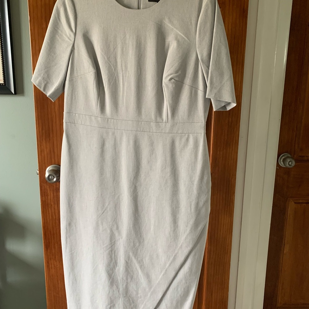 Banana Republic Classic Light Gray Sheath Dress - Women's Work Midi
